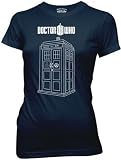 Doctor Who Tenth Doctor Tardis Linear Women's Juniors T-shirt
