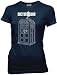 Doctor Who Tenth Doctor Tardis Linear Women's Juniors T-shirt