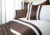 Ritz Chocolate Double Bed Embroidered Sequined Duvet Cover Set