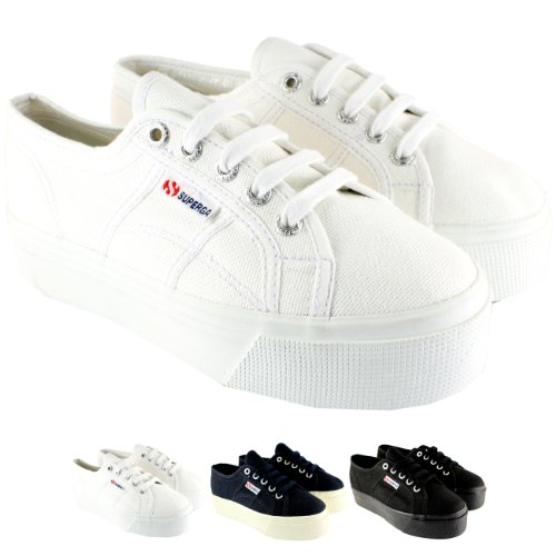 Womens Superga 2790 Canvas Chunky Sole Plimsoll Trainers 5.5-10.5
