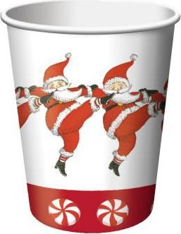 Best Price Santa Swing Paper 9 oz Hot/Cold Christmas Cups 8 Per Pack