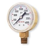 1 2 X 4000 PSI Brass Replacement Regulator Gauge by Radnor