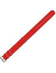 NATO Ballistic Nylon Watchband Red 18mm Watch band - by deBeer