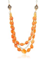 Barse "Orange Blossom" Orange Agate Triple Strand Necklace