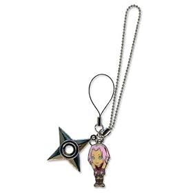Naruto Shippuden Sakura and Shuriken Cell Phone Charm