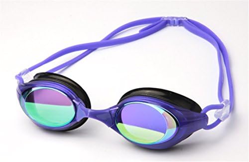Little Cherry Swimming Goggles No Leaking Anti Fog UV Protection Mirrored Lens,Easy Adjustable Soft Swim glasses for man women adult with Case (Purple)