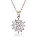BAMOER Snowflake Series 18k White Gold Plated AAA Clear Cubic Zirconia Pendant Necklace