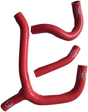 MotoSpec reinforced Radiator Hose Kit for 2014-2015 Honda CRF250R Dirt Bike in Red