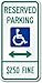 Parking Sign, 24 x 12In, GRN and BL/WHT