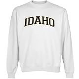 Idaho Vandals White Arch Applique Crew Neck Fleece Sweatshirt