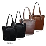 Elegant Boxy Black Leather Tote