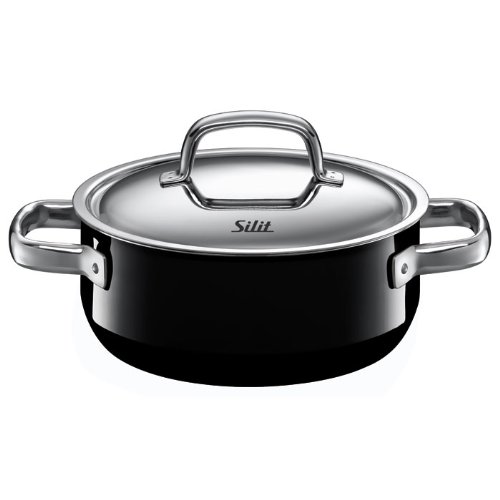 Silit Fresh 2-1/2-Quart Low Casserole with Lid, Piano Black