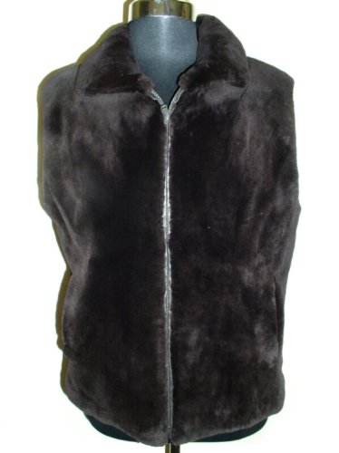 Sheared Beaver Zip Vest to Taffetta
