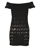 Black Seamless Dress Cut Out Bottom Pattern Ribbed Top