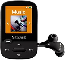 SanDisk Clip Sport 8GB MP3 Player wiith LCD Screen and MicroSDHC Card Slot- Black - SDMX24-008G-G46K (Certified Refurbished)