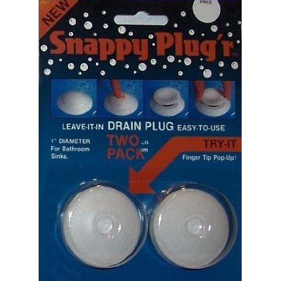 ABC Products - 2-Pk ~ Snappy PLug'r - 1 inch - Leave-it-in - Drain Plug (For Bath Room Sinks)