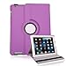 HDE Rotating iPad Case Magnetic Folding Leather Cover Folio Flip Stand for Apple iPad 2 iPad 3 iPad 4 (Purple)