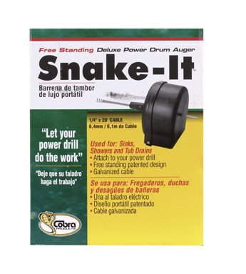 Childrens Toyshop  Tools & Hardware : Cobra Products 1/4-Inch-by-20-Foot Snake-It Free-Standing Drain Clearing Power Drum Auger #87200