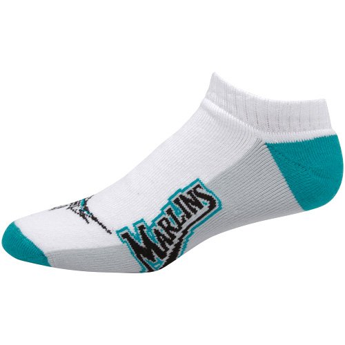 Florida Marlins White Tri-Color Ankle Socks
