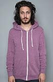 Alternative Apparel The Rocky Zip Hoodie in Purple hood ,Sweatshirts for Men