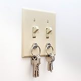 Magnetic Key Holder for Light Switch by MAGKEY Company - Smart Design for Keychain Ring Fob and Modern Car Keys - No More Shelf or Wall Mounts with Easy Screw in Design - 2 Pack