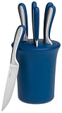 blinQ 7-Piece Steak Knife Set, Mystic Blue