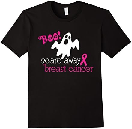 Men's Boo Scare Away Breast Cancer Halloween t shirt Medium Black