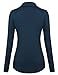 Ninedaily Women Tops Lapel V Neck Button Slimming Long Sleeve Office Blouse