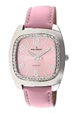 Peugeot Women's 310PK Silver-Tone Swarovski Crystal Accented Pink Leather Strap Watch