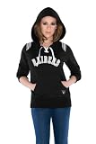 Oakland Raiders Women's Laced Up Fleece Hooded Sweatshirt - by Alyssa Milano