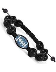 Swarovski Elements Lexington Spirit Football & Onyx Macrame Bracelet