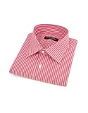 Forzieri Red Pencil Striped Cotton Italian Dress Shirt