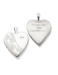 Genuine .925 Sterling Silver 20mm D/C Footprints Heart Locket. 100% Satisfaction Guaranteed.