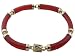 Red Jade Curved Bar Single-Row Vera-Link Bracelet 7", 14k Gold