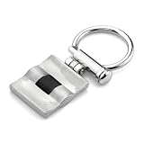 Perfect Persona: Surgical Stainless Steel Square-shaped Brushed Finished Key Ring with Black Rubber for Men