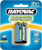 Rayovac Rechargeable NiMH Batteries 9V Size Carded 1 Pack