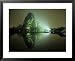 A Large Rock Formation or Mountain on Shore of Star Lake at Night National Geographic Collection Framed Art Poster Print by Raymond Gehman, 31x25