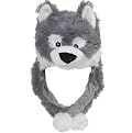 Husky Animal Hats with Ear Flaps & Poms