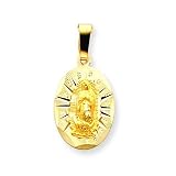 14k Oval Guadalupe Medal Pendant