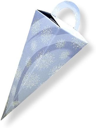 White Snowflakes - Icicle Shaped Favor Boxes (set of 6)