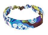 L. Erickson USA Wide Derby Headwrap 100% Silk - Petunia Silk Print