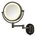 Jerdon HL65BZ 8-Inch Lighted Wall Mount Mirror, 5X Magnification, Bronze Finish