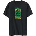 T-Shirt Mens Black " ONLY PEACE AND LOVE WILL SAVE Ethiopia " Countries