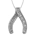 0.40 Cttw Diamond On 14 Karat White Gold Ribbon Pendant With 18 Rope Chain