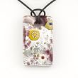 Rectangle Silver Foil Pendant - Camilla Purple/Silver Style1 Rectangle Silver Foil Pendant - Camilla Purple/Silver Style1