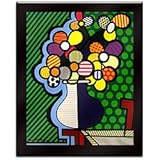 NEW FLOWERS IN VASE BY BRITTO LAMINATED WALL READY ART 27 X 32