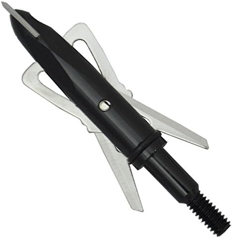 Hitata®3 /6/12/24 pack 100 Grain Two Blades Arrow Heads Archery Broadheads for Compound Bow and Hunting(Black) (12pcs)