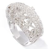 Sterling Silver / Platinum Cubic Zirconia Vintage-Style Ring
