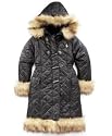   Girls Fur-Trim Quilted Coat