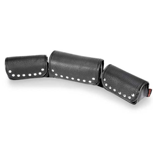 96-10 Harley Davidson FLHT Electra Glide River Road Multi-Pocket Windshield Bags Studded